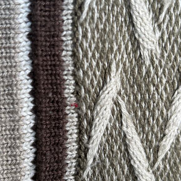 Vintage 90s Protégé Collection 3D Knit Sweater Brown Neutral Geometric Pattern - Picture 8 of 10